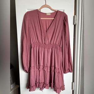 Altar’d State Long Sleeve Pink Mini Dress